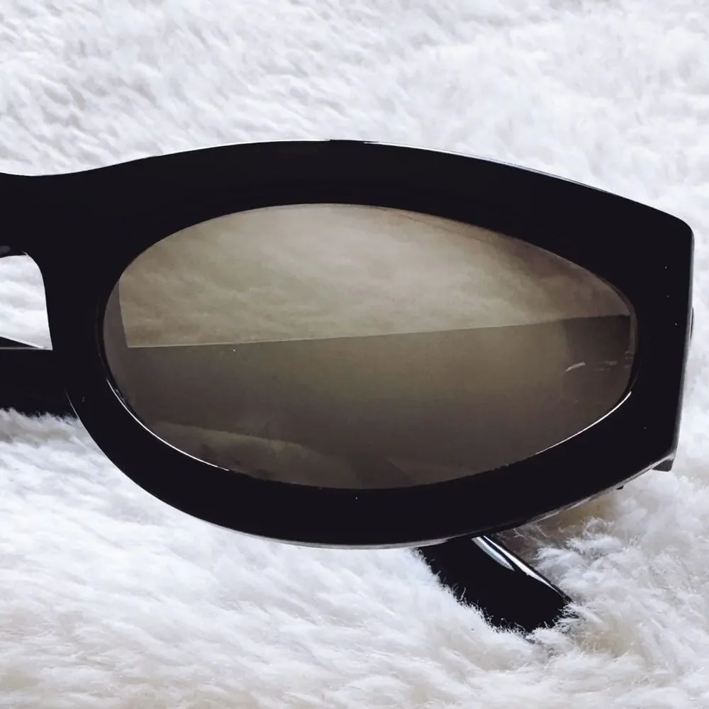 Francis Mirrored Black Cat-Eye Sunglasses